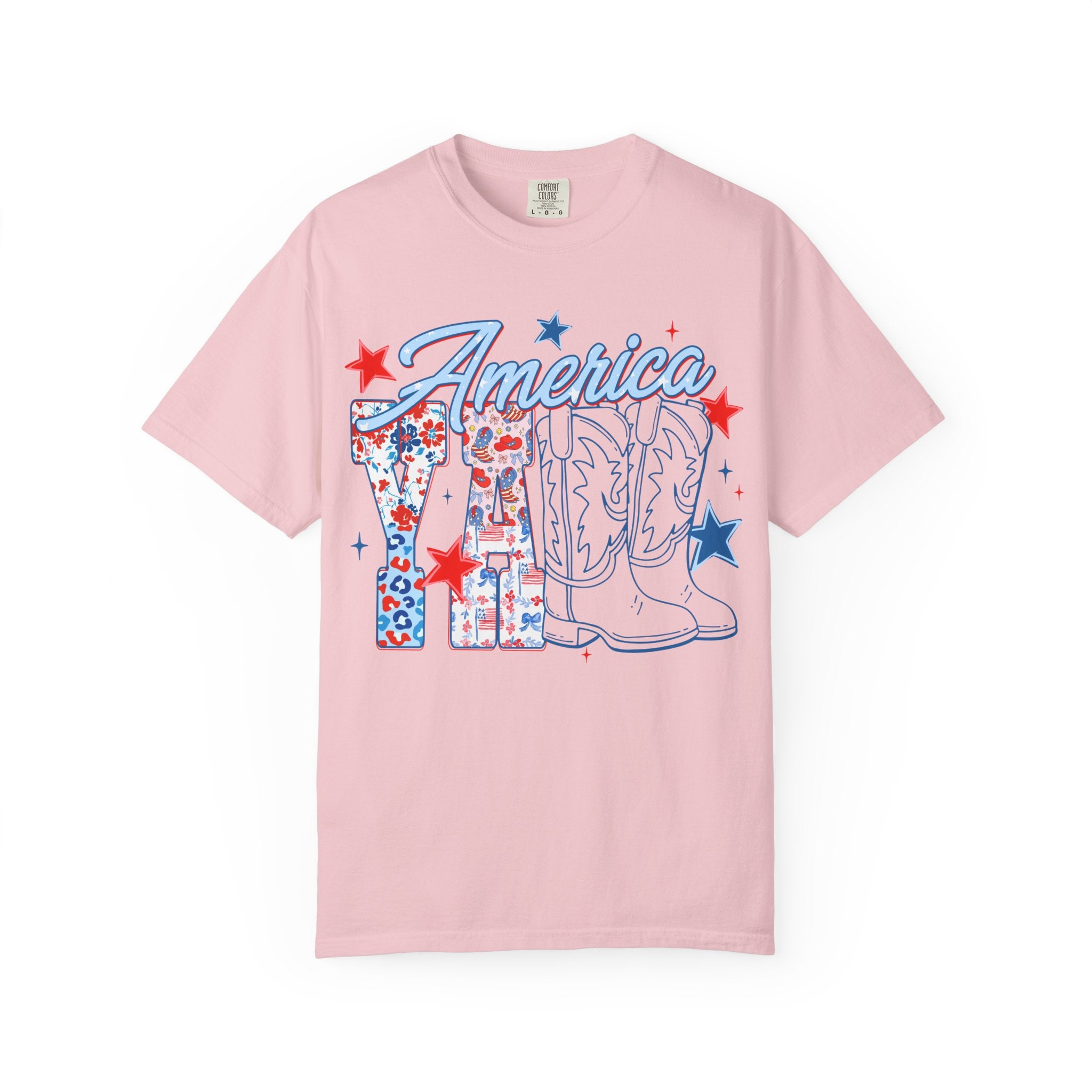 America Y'all T-Shirt — Patriotic Cowboy Boots & Stars Tee for 4th of July