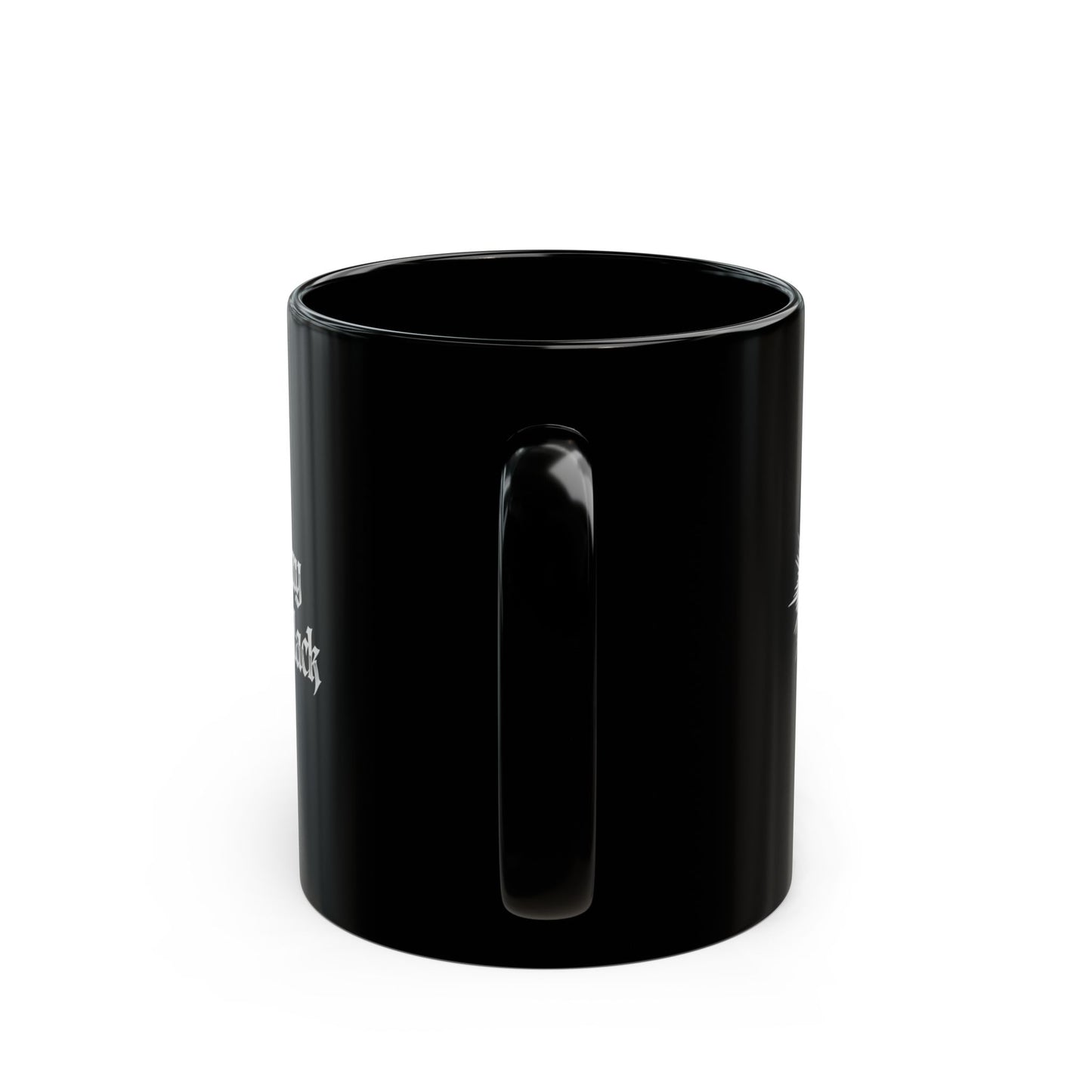 Black Mug — "a little ray of pitch black" Gothic Coffee Cup, Dark Humor Gift